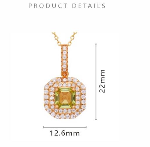 Natural Topaz Peridot Garnet and Amethyst Pendant Necklace-02